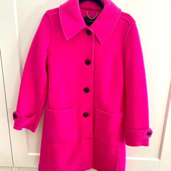 Hot pink Italian boiled wool J Crew jacket
